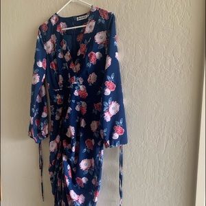Navy blue with floral detail dress size US4